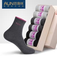 AUN银秋冬季棉质女袜中筒防臭袜子女商务女士吸汗棉袜四季