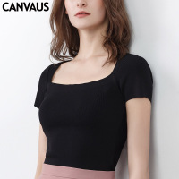 夏季新款时尚纯色修身短袖通勤女式T恤女装KS101A