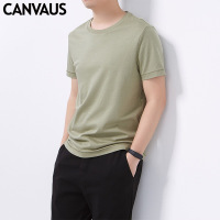 夏季新款百搭纯色休闲 圆领短袖男士T恤男装K1019A