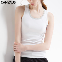 夏季新款时尚百搭纯色修身打底休闲运动小背心女装V118A