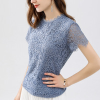 睫毛流苏蕾丝衫女装2019款夏性感短袖T恤女白色上衣仙气