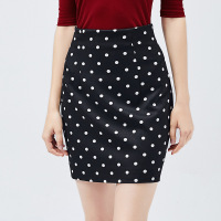黑色波点半身裙秋款女装复古包臀2019年a字裙短裙高腰