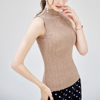 【秋上新7.25】2019新款弹力紧身上衣简约内搭半高领无袖背心女外穿