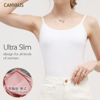 夏季内搭带胸垫聚拢文胸肩带短款修身外穿吊带背心