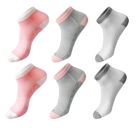 AUN袜子短新款透气吸汗短袜女纯棉抗菌防臭低帮女袜（6双装）