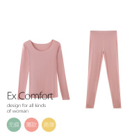 CANVAUS秋冬新款螺纹秋衣秋裤套装打底睡衣内搭保暖