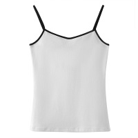 CANVAUS新款女装拼接V领撞色细带INS洋气紧身性感吊带衫背心