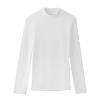 CANVAUS双面磨毛保暖内搭内衬白色黑色半高领长袖INS上衣打底衫