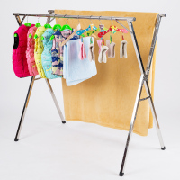 奕辰 X型不锈钢款免安装可折叠晾衣架