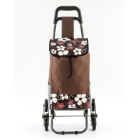 奕辰 大容量可折叠爬楼小推车6轮购物车（不带凳子） 咖啡梅花