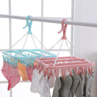 邦禾 可折叠袜夹 多夹子晾衣架 家用塑料袜子 内衣晾晒防风晒衣夹子