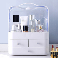 网红化妆品收纳盒-防尘桌面简约家用整理箱-梳妆台口红护肤品置物架