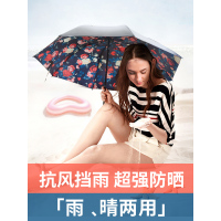 小黑伞太阳伞女防晒遮阳伞防紫外线黑胶女神折叠晴雨伞两用