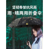 太阳伞小黑伞女防晒防紫外线黑胶女神折叠晴雨伞两用遮阳伞