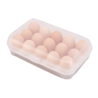 灵孜格冰箱透明鸡蛋抽屉式收纳盒神器多层冻饺子馄饨食品保鲜托盘架【鸡蛋盒15格-白色】