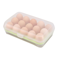 灵孜格冰箱透明鸡蛋抽屉式收纳盒神器多层冻饺子馄饨食品保鲜托盘架【鸡蛋盒15格-绿色】