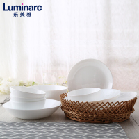 乐美雅（Luminarc） 迪瓦丽白玉餐具无铅耐热钢化玻璃 玻璃餐具餐盘碗十件套