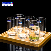 乐美雅玻璃杯子家用6只套装耐热泡茶杯圆形透明欧式客厅喝水杯葡萄园系列水杯6件装