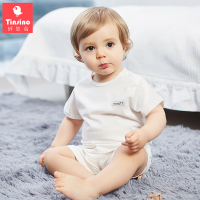 纤丝鸟2018春夏季儿童纯棉短袖肩扣套装