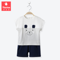 纤丝鸟 TINSINO 儿童短袖套装男女童2018夏季卡通衣服宝宝二件套