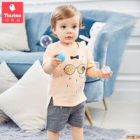 纤丝鸟儿童套装男女童新款短袖套装儿童短袖短裤两件套夏季衣服