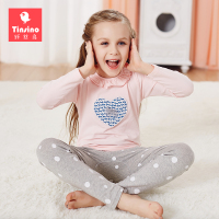 纤丝鸟儿童睡衣女童纯棉春秋季长袖女孩中大童宝宝秋装家居服套装