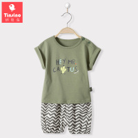 纤丝鸟儿童短袖套装男女童夏季新款T恤短裤两件套