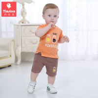 纤丝鸟儿童纯棉短袖短裤套装男女童装宝宝薄款两件套婴儿夏季衣服