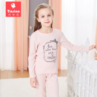 纤丝鸟女童内衣套装 新款秋衣秋裤套装纯棉中大童女童睡衣家居服