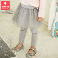 纤丝鸟女童打底裤2017新款儿童裤裙假两件女孩裤子春秋裙裤长裤夏