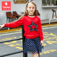 纤丝鸟女童秋装套装2017新款中大童春秋长袖韩版儿童两件套套装裙