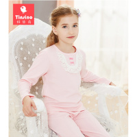 纤丝鸟女童装2017秋季新款中大童内衣套装花朵纯棉小女孩家居内衣