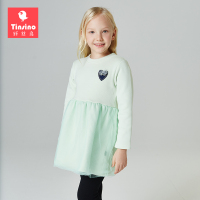 纤丝鸟女童长袖连衣裙2017秋季新款裙子女孩春秋公主裙儿童连衣裙