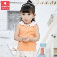 纤丝鸟童装2017年新款女孩无袖背心裙套装两件套1-2岁宝宝衣服