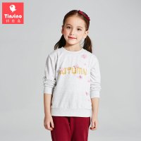 纤丝鸟童装2017春秋新款女童上衣小学生外套百搭圆领套头长袖T恤