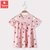 纤丝鸟童装女童夏季连衣裙儿童印花裙子宝宝衣服