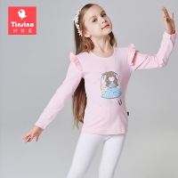 纤丝鸟童装秋装新款女童纯棉长袖T恤儿童圆领打底衫中大童上衣