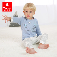 纤丝鸟儿童空服睡衣纯棉男童长袖家居服春秋宝宝内衣套装春秋