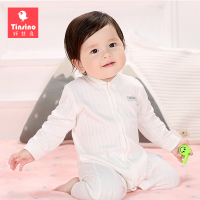 纤丝鸟婴儿连体衣纯棉保暖秋冬季开裆0-3个月6新生儿宝宝打底