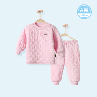 纤丝鸟宝宝内衣套装秋冬款加厚婴儿保暖两件套儿童家居服