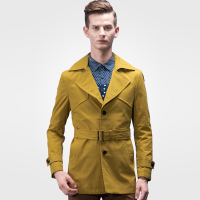 奔狼swsport男士休闲风衣外套姜黄