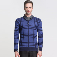 奔狼swsport男士休闲圆领长袖针织衫雅紫