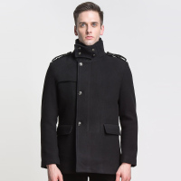 奔狼swsport男士休闲毛呢外套(岩黑）