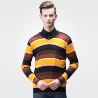 奔狼swsport男士休闲条纹长袖针织衫毛衫毛衣