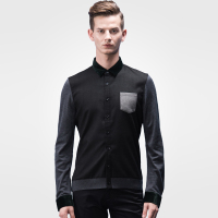 奔狼swsport男士休闲针织长袖衬衫