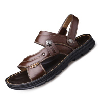 宾渡夏季男士凉鞋露趾真皮沙滩鞋时尚潮鞋子BD8003