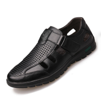宾渡夏季男士凉鞋真皮镂空鞋时尚潮流鞋子BD8838