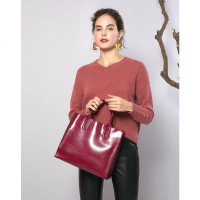 Makko牛皮欧美风大容量经典简约手提手挽包