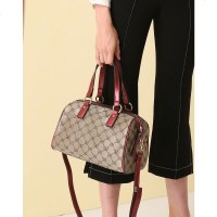 Makko提花布配牛皮水桶包