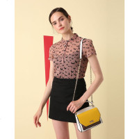 Makko时髦三色拼撞玲珑翻盖手提斜挎包